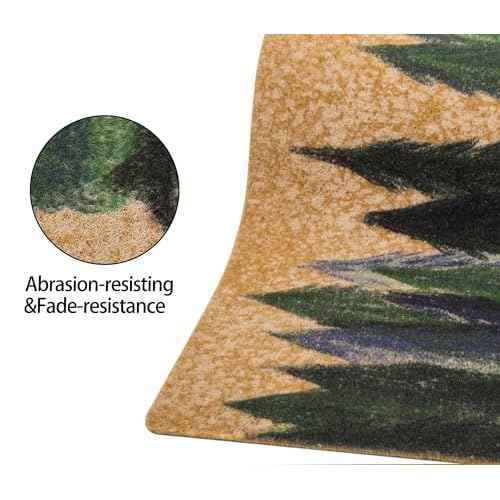 Christmas Pine-Trees-Snowflake Welcome-Doormat,Non Slip Coir Entry Doormat Festival Rugs Decration 17" x 29"