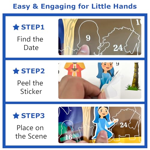 BIZIBAFF A-Style1 Nativity Advent Calendar 2026 Religious Christian Scene
