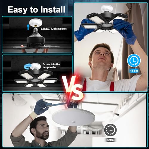 XILLUMI CORE 160W LED Garage Lights 6 Pack, 28000LM, Ceiling Fixture, 6500K