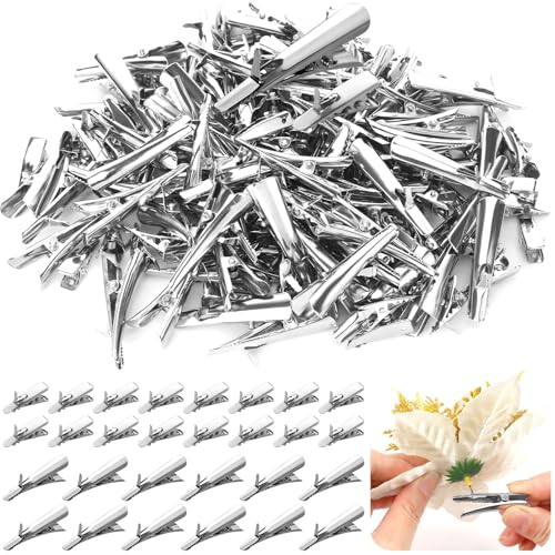 Augshy 120Pcs Christmas Metal Clips Ornament, Clips Christmas Tree Clips Artificial Flower Clips Small Roach Clips for DIY Christmas Poinsettia Wreath Tree Decorations