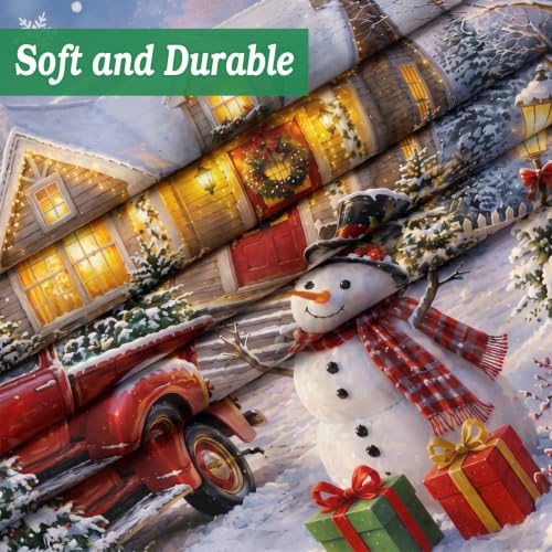 Blue White Christmas Curtains 2 Panel Set 52x84 Inches Holiday Window Decor