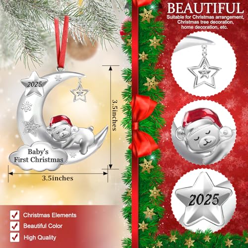 Baby's First Christmas Ornament 2025 Girl Boy Baby 1st Christmas Ornament for Newborn Christmas Keepsake Gifts Decorations
