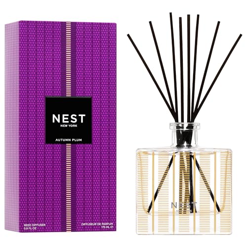 NEST New York Autumn Plum Reed Diffuser 5.9 fl oz - Refillable, Long-Lasting Fragrance