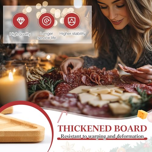 Liliful 76 Pcs Christmas Tree Charcuterie Board Set, Bamboo Color
