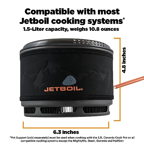 Jetboil 1.5L Ceramic FluxRing Cook Pot for Backpacking Stoves