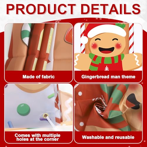 Sereliy Ginger.House Christmas Gingerbread Door Decorations - Holiday Photo Backdrop