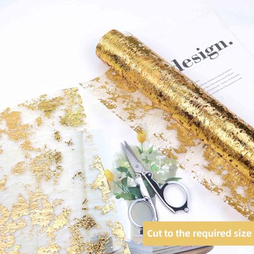 Gold Table Runner Roll 5 Yards Sequin Glitter Mesh for Wedding & Party Decor