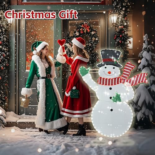 VCUTEKA 5.3ft x 4ft Lighted Snowman Christmas Decoration Indoor Outdoor