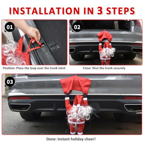 Hanging Santa Claus Car Christmas Decoration - Festive Rear Trunk Decor