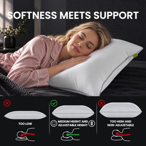 FP FLEXPEDIC White King Size Adjustable Loft Hotel Pillow Set of 2