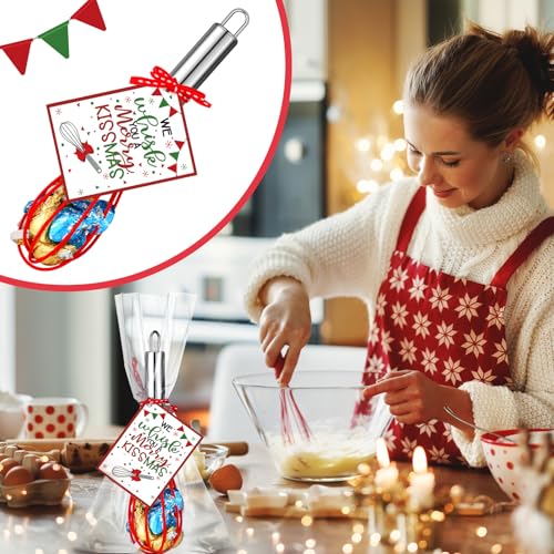 Nuogo 6-Pack Christmas Neighbor Gift Whisks with Cards, 8 Inch