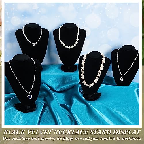 Jewelry Necklace Display Stand Set - Black Velvet 12 Pack