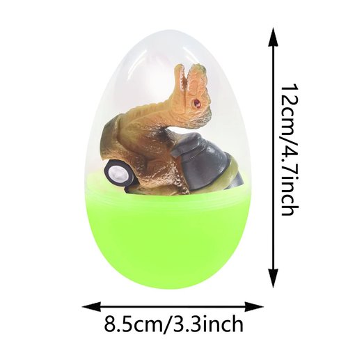 Cherislpy 6 Pack Jumbo Eggs with Dinosaur Pull Back Cars Toys Inside for Kids Boys Toddlers Easter Basket Stuffers Party Favors Easter Egg Fillers