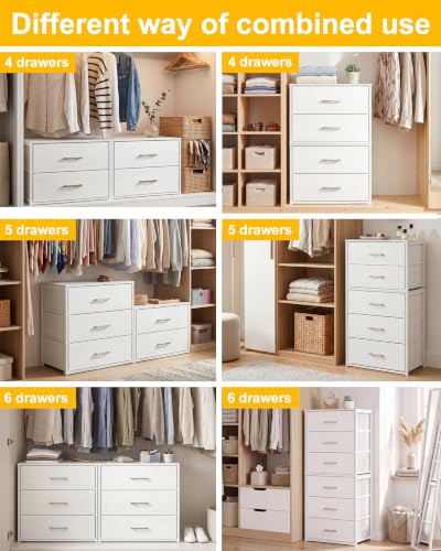Fixwal Stackable Closet Drawer Organizer 21.2" Wide, 2 Foldable Fabric Drawers, Model 15.7"D x 21.2"W x 16.1"H