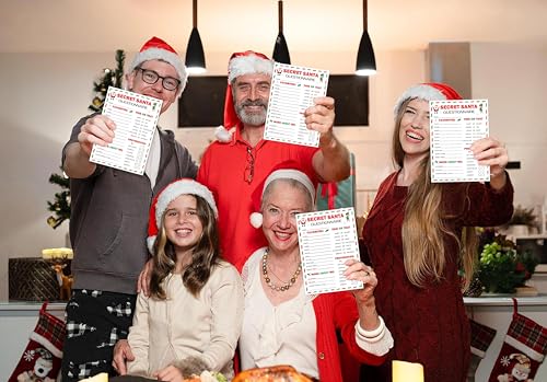 Secret Santa Questionnaire Cards – 25 Favorite Things, 5x7 in– URMISU Santa Claus and Elves Version