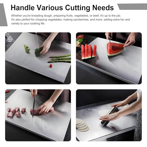304 Stainless Steel Cutting Board 31.5 x 19.6in Non-Slip Dishwasher Safe Kitchen Chopping Board