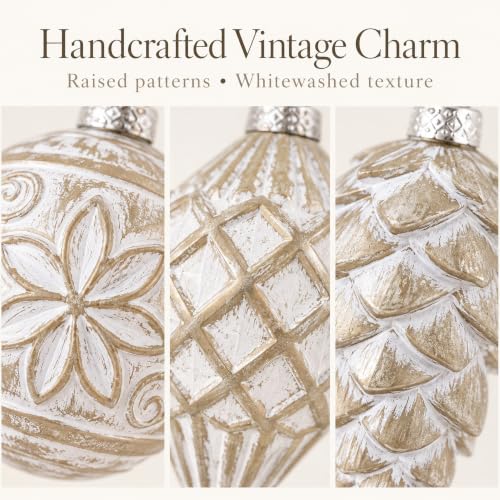 Evernne Rustic Champagne Christmas Ornaments Set 11PCS Large Variant