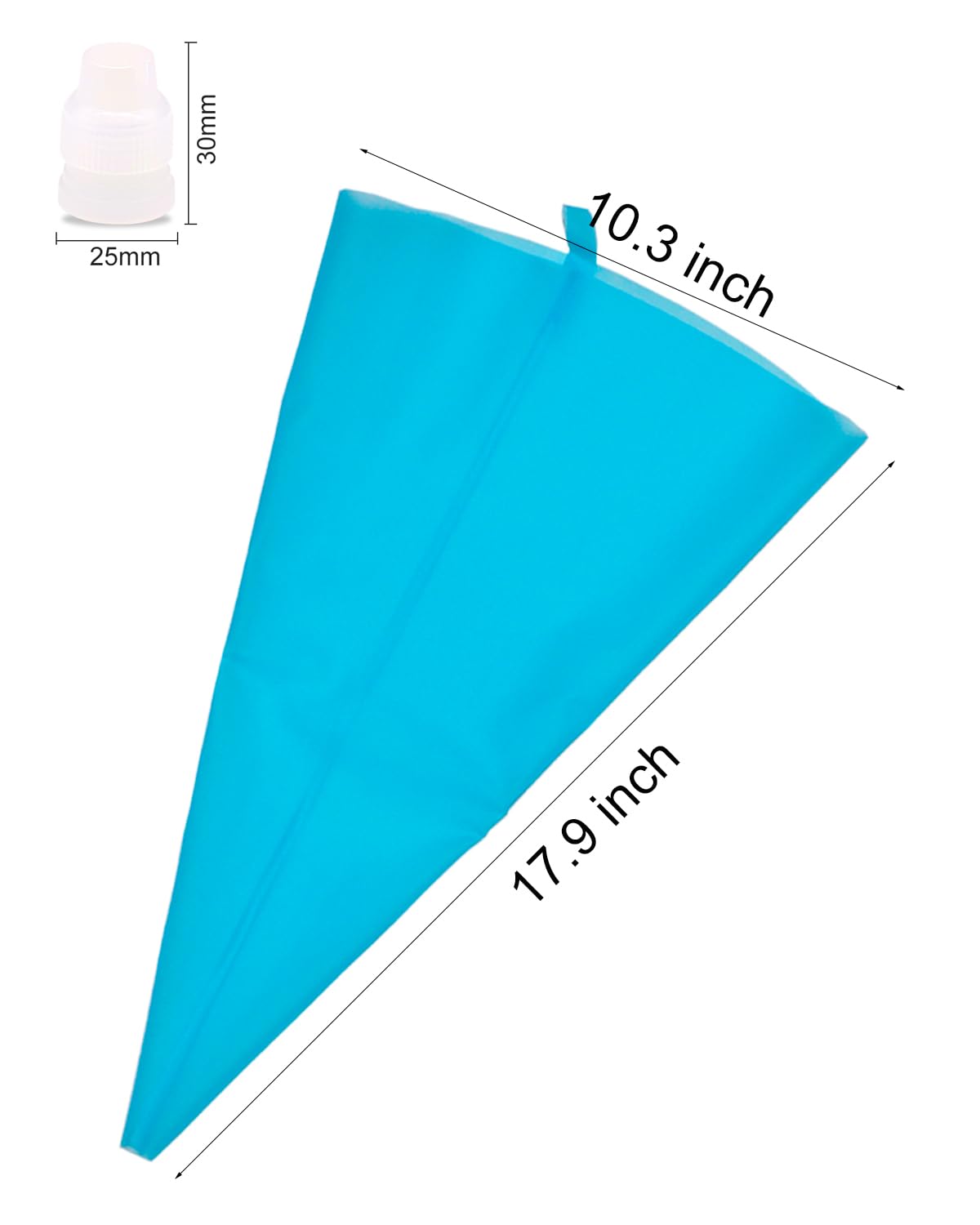 18 Inch Reusable Icing Bags 3-Pack Silicone Piping Bags, Large Pastry Bags Cake Decorating Icing Piping Bags, Baking Dessert Piping Bag with 3 Icing Couplers for Standard Tips, Blue
