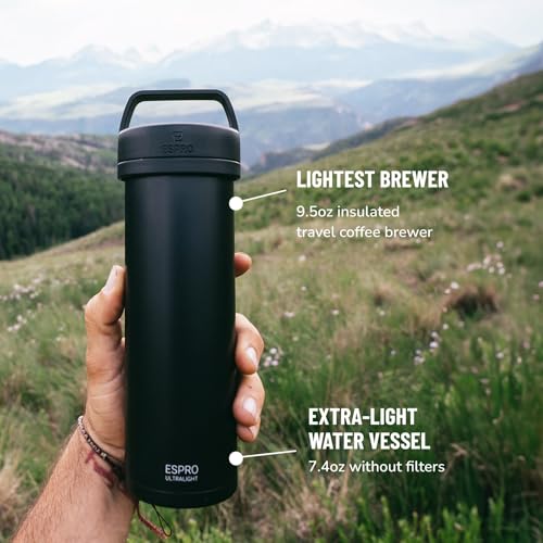 ESPRO Go P0 Insulated French Press Coffee Maker - Matte Meteorite Black 16oz