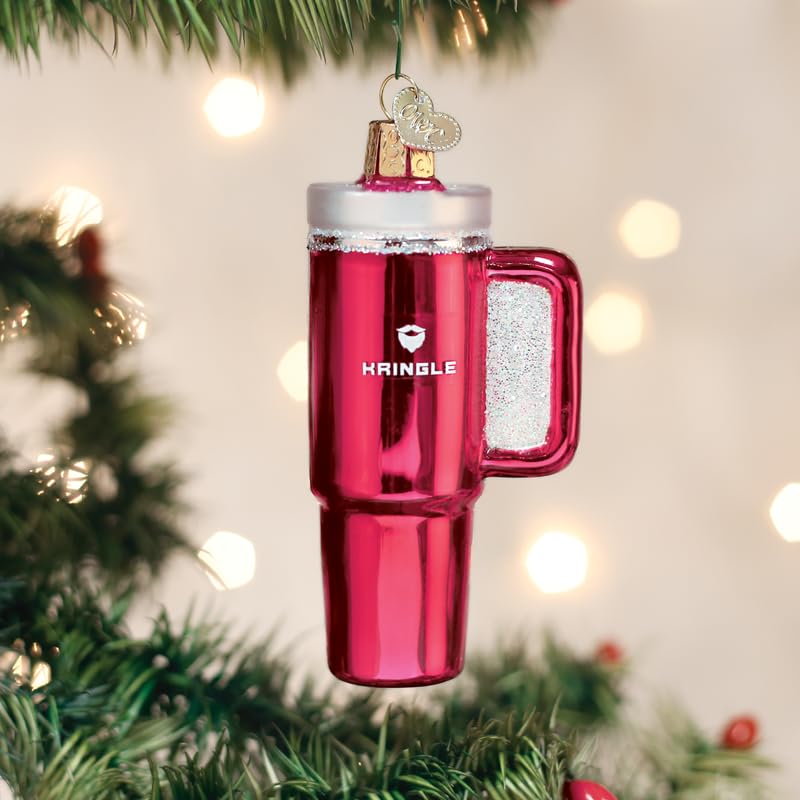 Old World Christmas Pink Glass Kringle Cup Ornament for Christmas Tree
