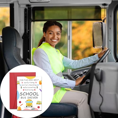 Fanice EOS School Bus Driver Appreciation Card – Thank You Card for Women Men