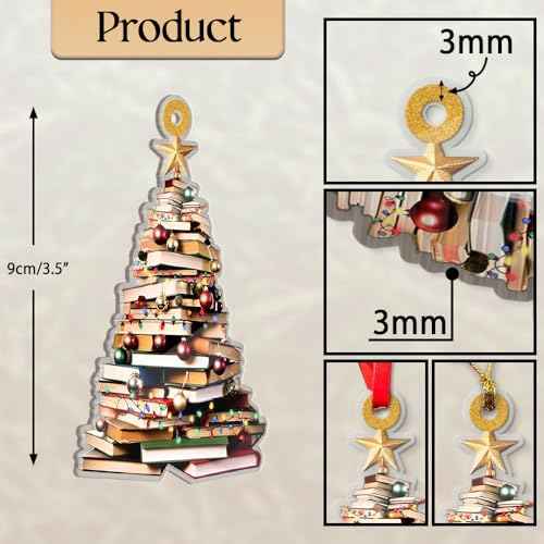 Book Lover Christmas 2025 Gift ? Unique Acrylic Decoration for Readers, White Elephant Present for Teen Girls & Women, Holiday Reading Keepsake for Bibliophiles