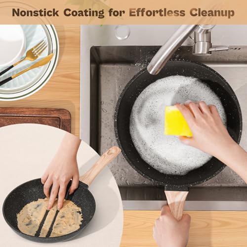 SODAY 13-Piece Non-Stick Pots and Pans Set Black Granite Induction Cookware - Variation: Black, 13 Pieces