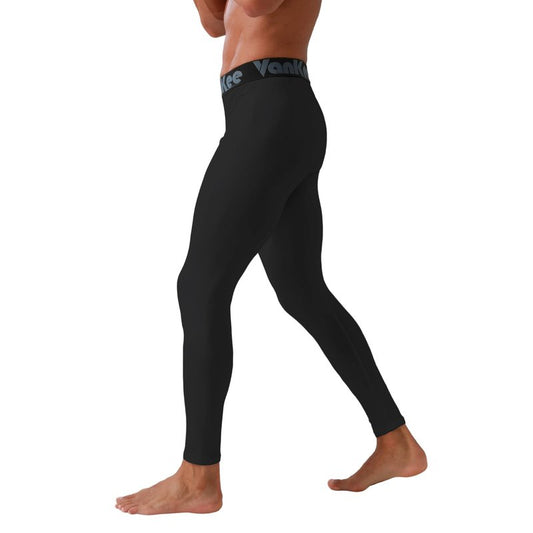 VanKee Men’s Thermal Compression Pants Fleece Lined Sport Tights Base Layer Bottoms Athletic Leggings for Cold Weather Men's Winter Gear for Skiing Sports Running Cycling Basketball Black