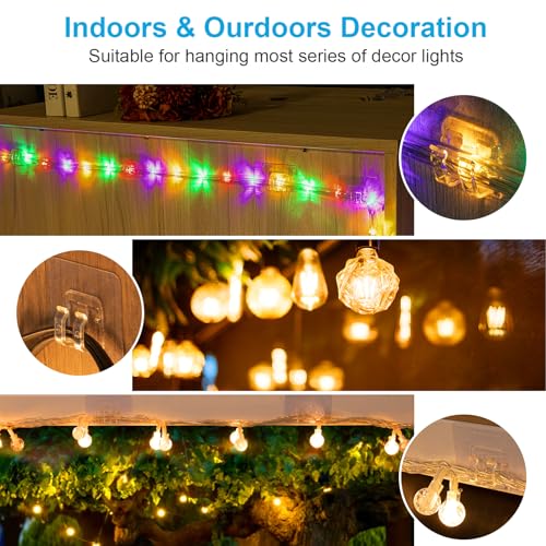 TidyHelper X_Large 24P Outdoor Christmas Light Clips with Waterproof Adhesive Strips