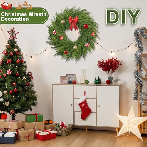 OZFHUA 26 Inch Green Christmas Wreath - Artificial Pine Door & Wall Decor