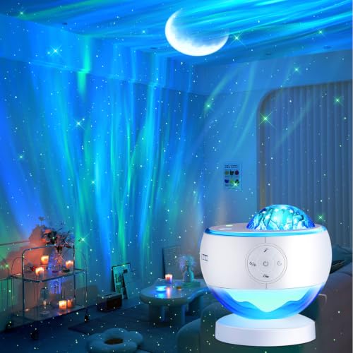 LED Aurora Sensory Galaxy Projector & Sound Machine - White