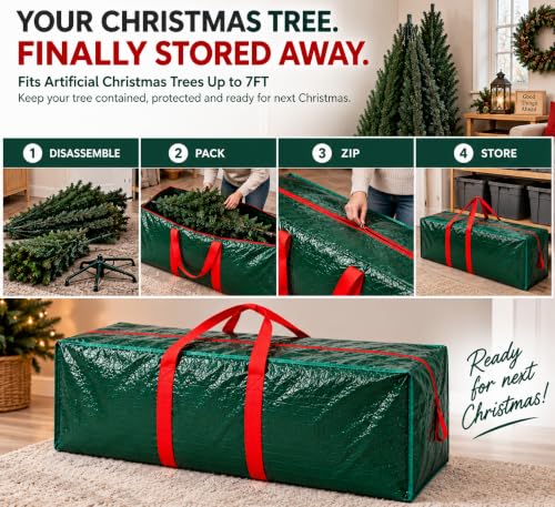 STIRZEST 3-Pack Christmas Tree Storage Bags Heavy-Duty Large & Small with Reinforced Handles