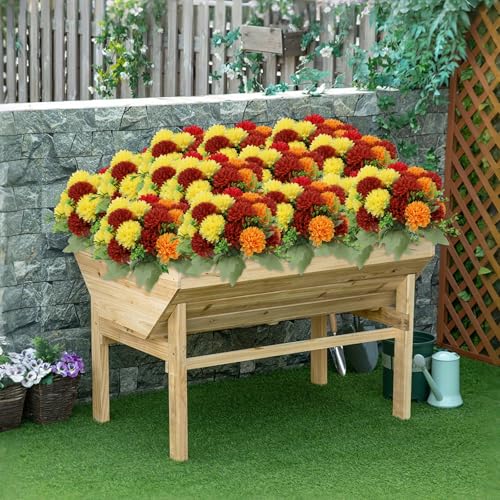 Artificial Chrysanthemum Flowers 12 Bunches Fall Floral Decor for Indoor Outdoor