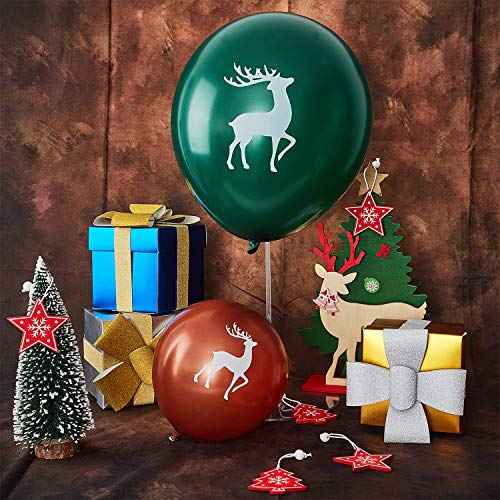 Elk Buck Deer Party Balloons Set, Includes 48 Pieces Woodland Latex Deer Balloon and 2 Rolls Black Band for Party Favor Supplies Decoration Lumberjack Camo