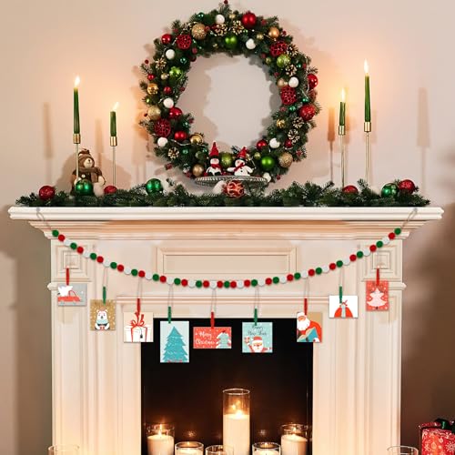 Amyhill 2 Pcs Christmas Hanging Photo Display with Clips, 9.8 ft