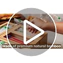 Woodenhouse Bamboo Kitchen Drawer Organizer with Foil & Plastic Wrap Dispenser, 9" - Includes Labels