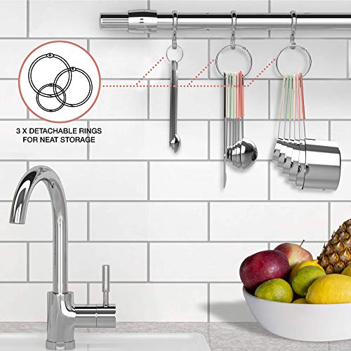 Country Chic 22-Piece Stainless Steel Measuring Cups & Spoons Set with Conversion Chart