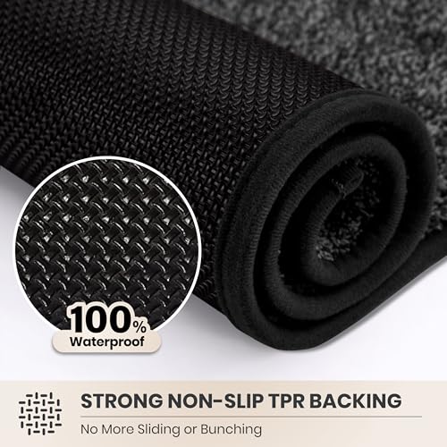 PURRUGS Charcoal Area Rug 48 x 72 Inches Low Profile Non-Slip Indoor Mat