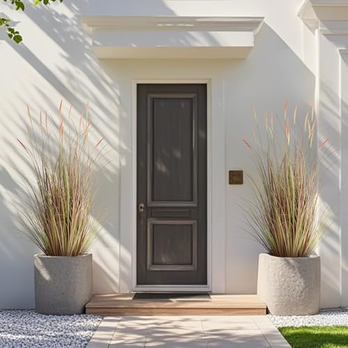 4ft 2-Pack Artificial Cattail Reed Grass Indoor Outdoor Decor - Realistic Faux Plants