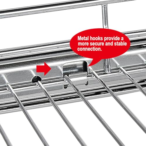 2-Tier Pull Out Cabinet Organizer for Kitchen & Bathroom, 14x21 inches, Chrome Finish