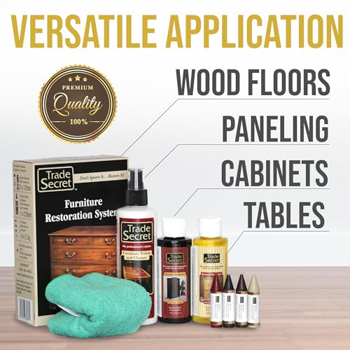 Wood Furniture Repair Kit with Polish, Light & Dark Wood Sticks & Cloth