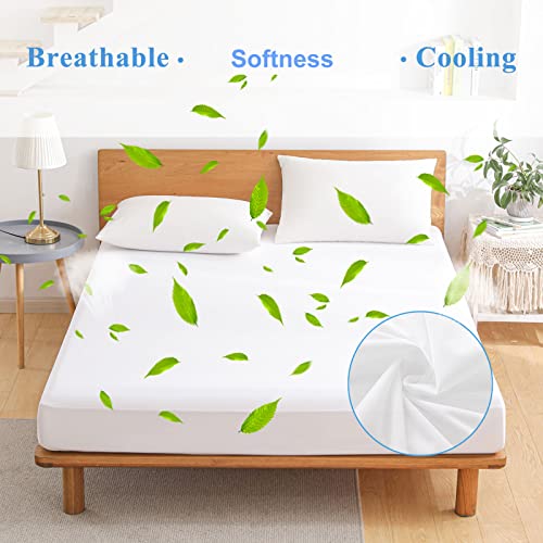 Softhour 2 Pack Twin Waterproof Mattress Protectors - Breathable Deep Pocket Fit