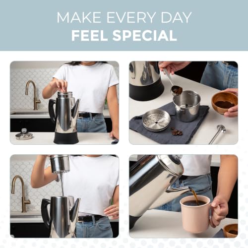 Alpha Living 12-Cup Electric Coffee Percolator Stainless Steel - Easy Brew