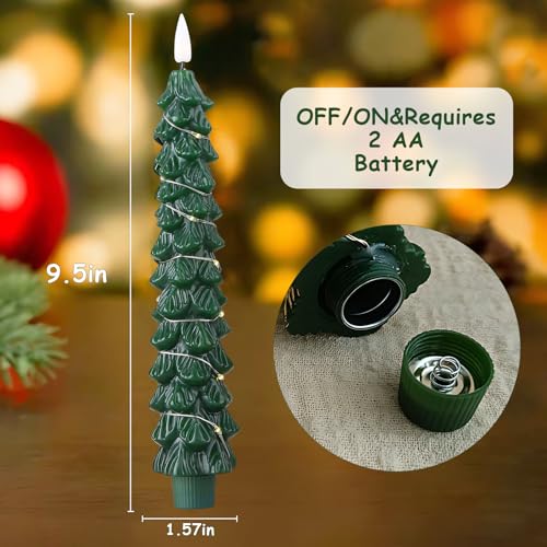 Christmas Tree Flameless Candles with Remote Control - Safe Holiday Decor