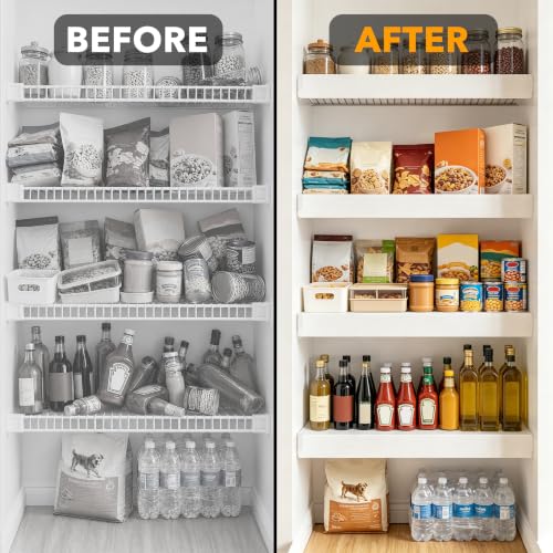 SpaceAid Wire Shelf Covers for Pantry Racks - White 24W x 16D, 4 Pieces
