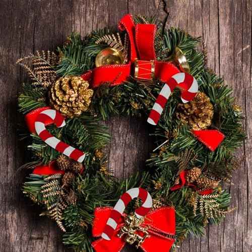 Cabilock 12pcs Christmas Cane Crutch, White DIY Foam Cane Pendant, Christmas Tree Hanging Ornament for Xmas Party Favors Holiday Decoration