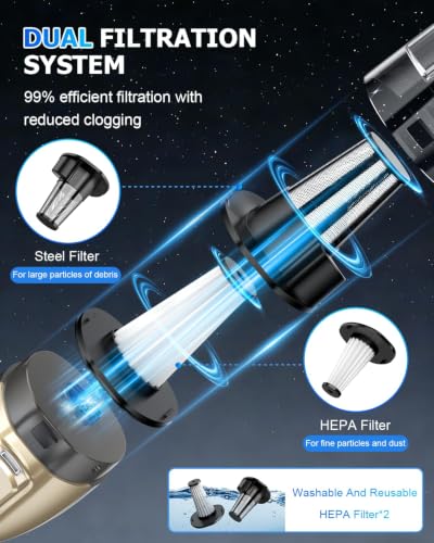 AHNR Cordless Handheld Car Vacuum Cleaner with Powerful Suction & Accessories