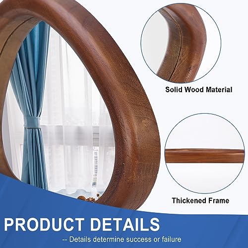 MAGFLERUM Black Walnut 30x20 Inch Irregular Wall Mirror - Asymmetrical Wooden Frame