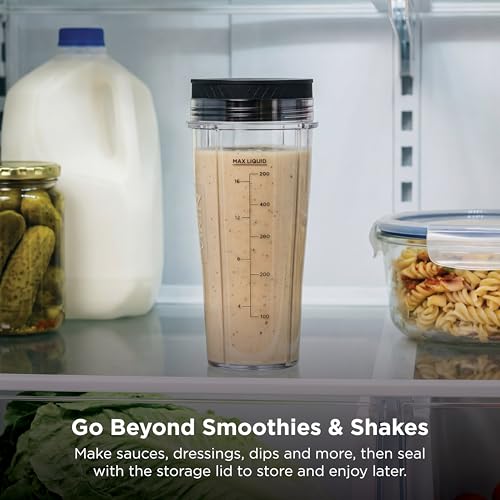 Ninja Nutri-Plus Personal Blender with 3 20oz Cups & Push-to-Blend Function - Silver BN301