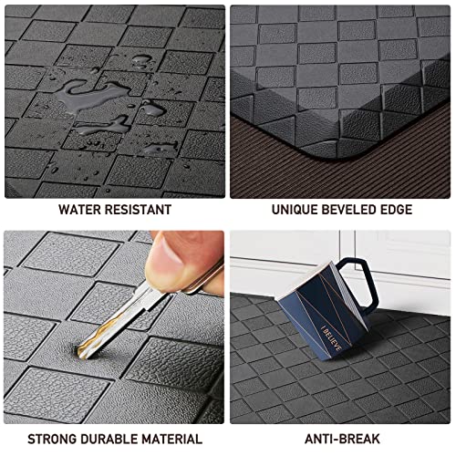 Black 60-Inch x 17.3-Inch Anti-Fatigue Kitchen Mat Cushioned Support